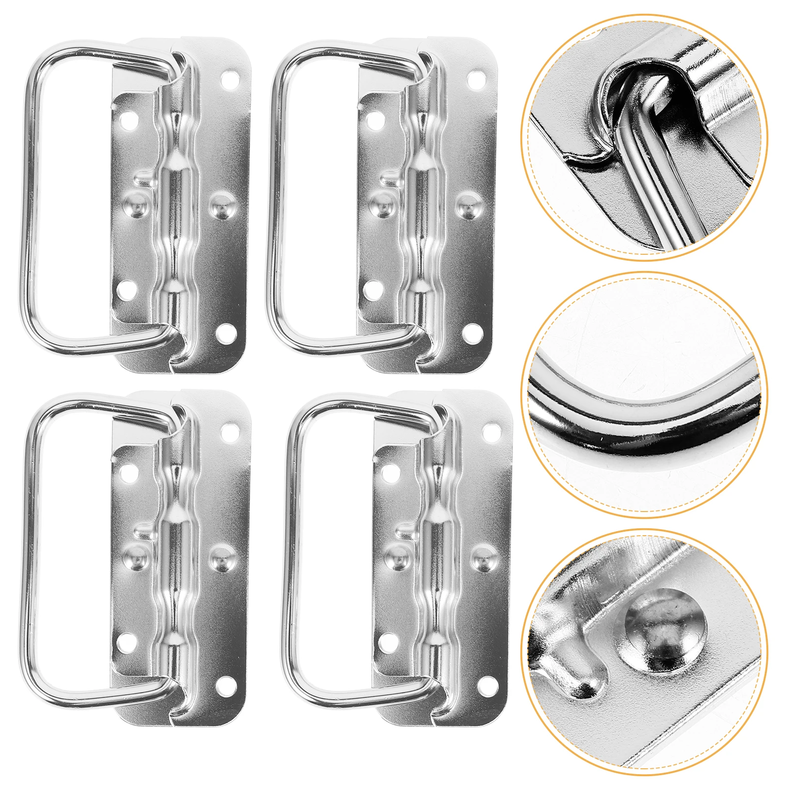 

4pcs Metal Handle Tool Box Replacement Spring Loaded Heavy Duty Chest Handle For Cabinet Storage Case Container Hardware Pull