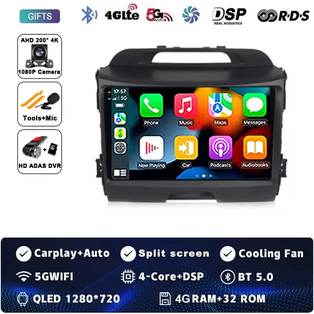 Voor KIA Sportage 3 Sportage R 2010-2016 Android 15 Autoradio Android Carplay Multimedia Speler autoradio 4G wifi Qualcomm 2din