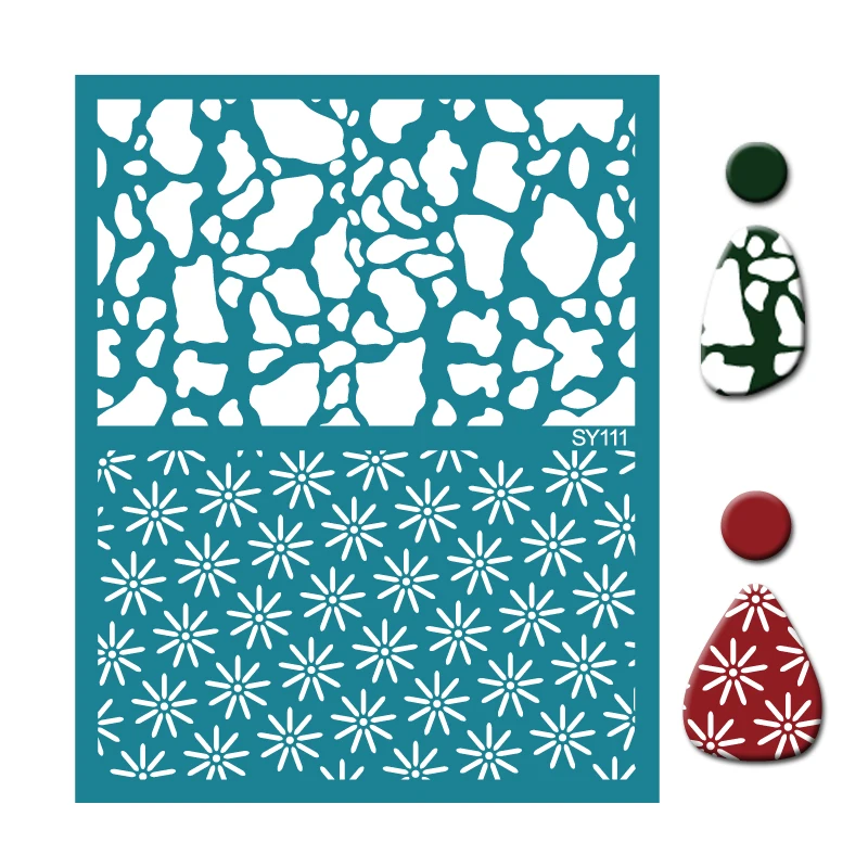 12x16cm Silk Screen Stencils for Polymer Clay Reusable Silkscreen Print Kit Mesh Stencils Transfer DIY Crafts Printing Jewelry