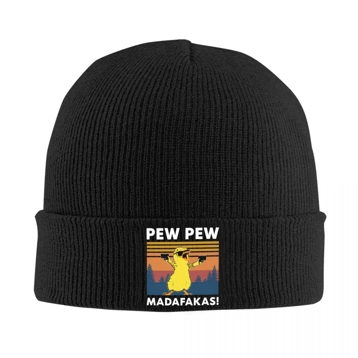 Custom Pew Pew Madafakas Duck Skullies Beanies Caps Cool Winter Warm Men Women Knitted Hats Unisex Adult Bonnet Hat