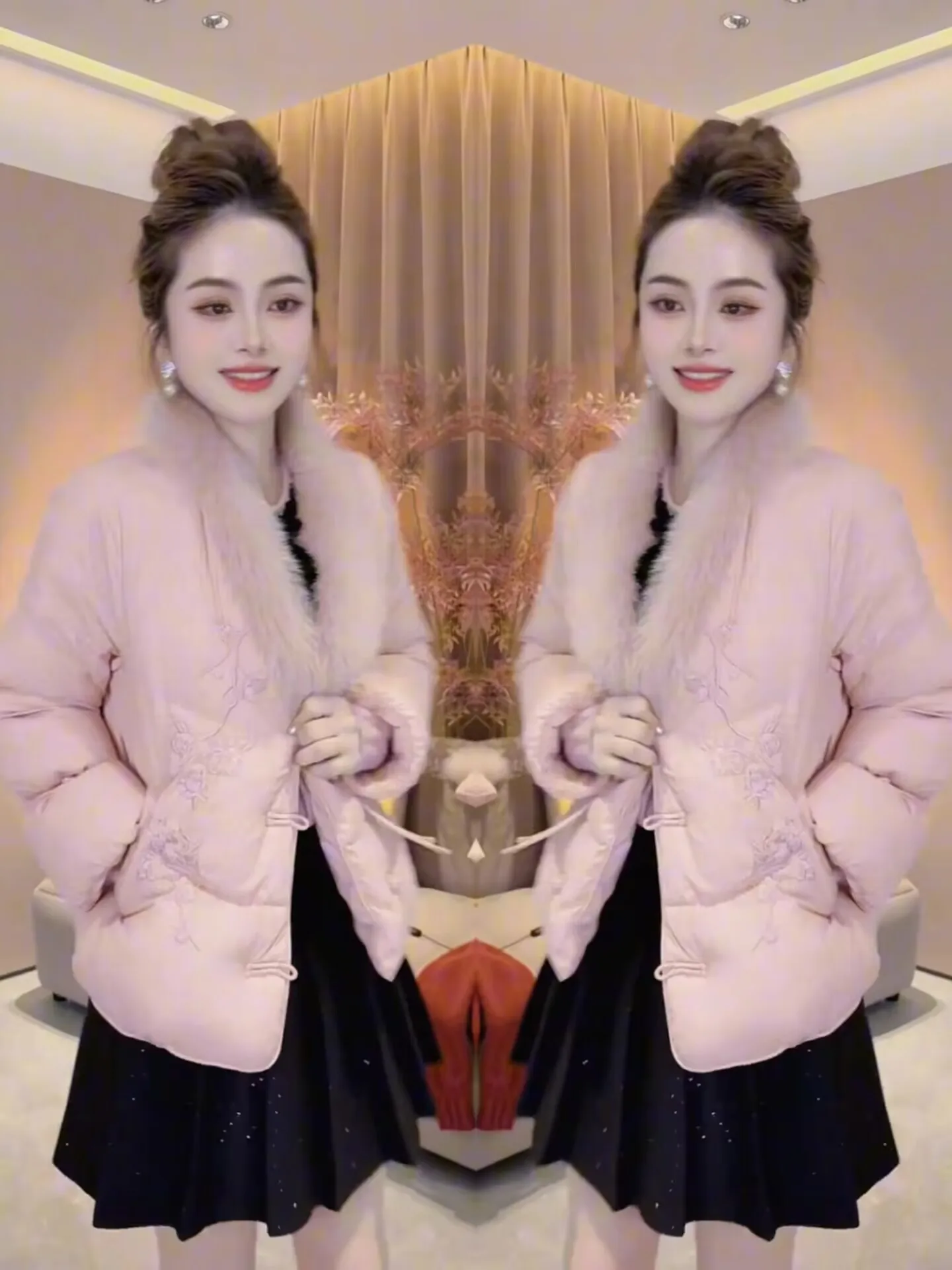 

Утепленная женская куртка в китайском стиле с большим меховым воротником, осенне-зимнее универсальное теплое хлопковое пальто для стройности фигуры