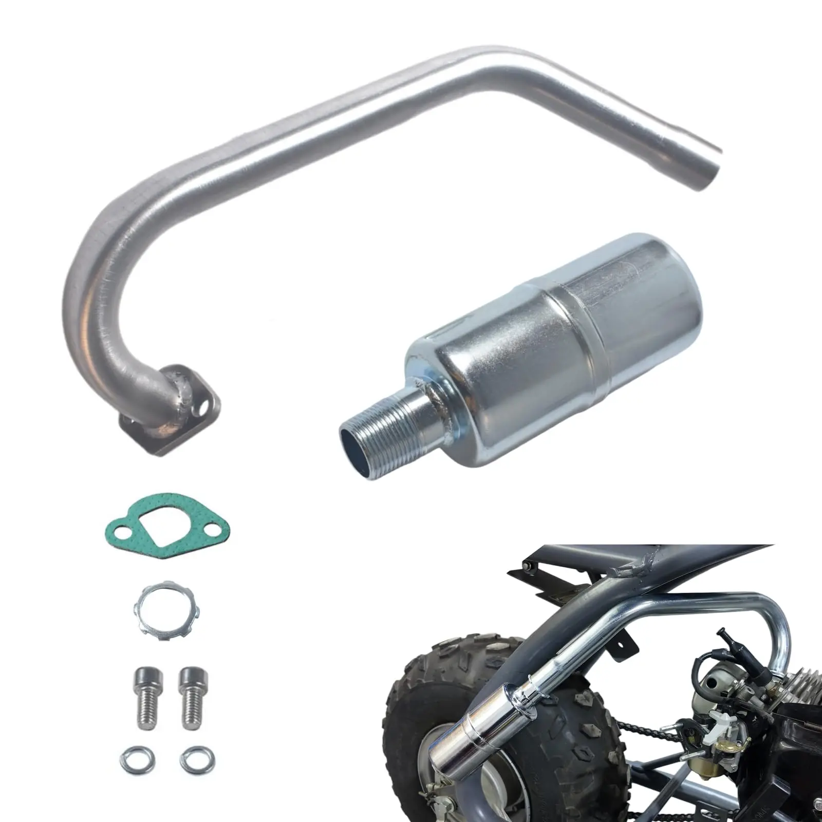 

Upgraded Exhaust Pipe With Muffler For Predator 212cc 196cc Go Kart Coleman CT200U BT200X Honda GX160 GX200 Mini Bike