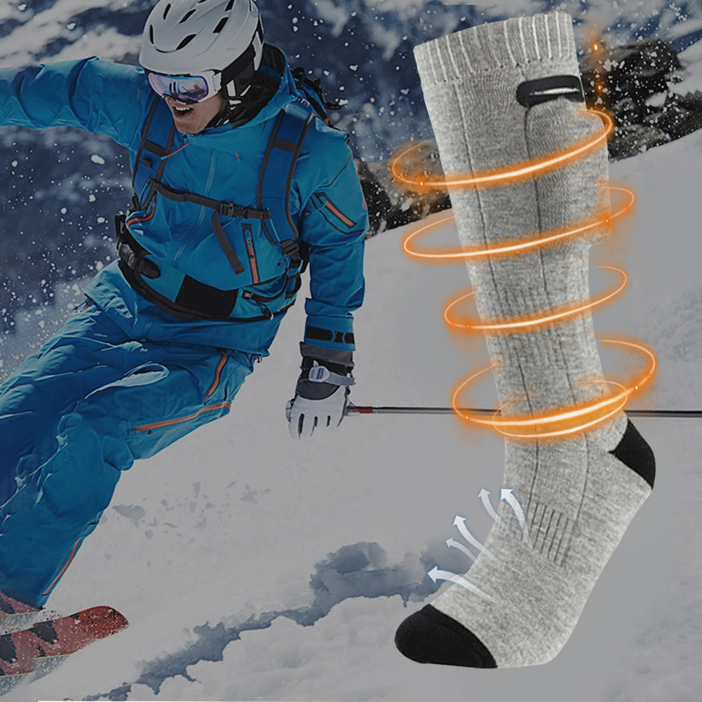 Electric Heated Socks 3 Modes Winter Thermal Socks Outdoor Skiing Foot Warmer Heating Socks for Men and Women