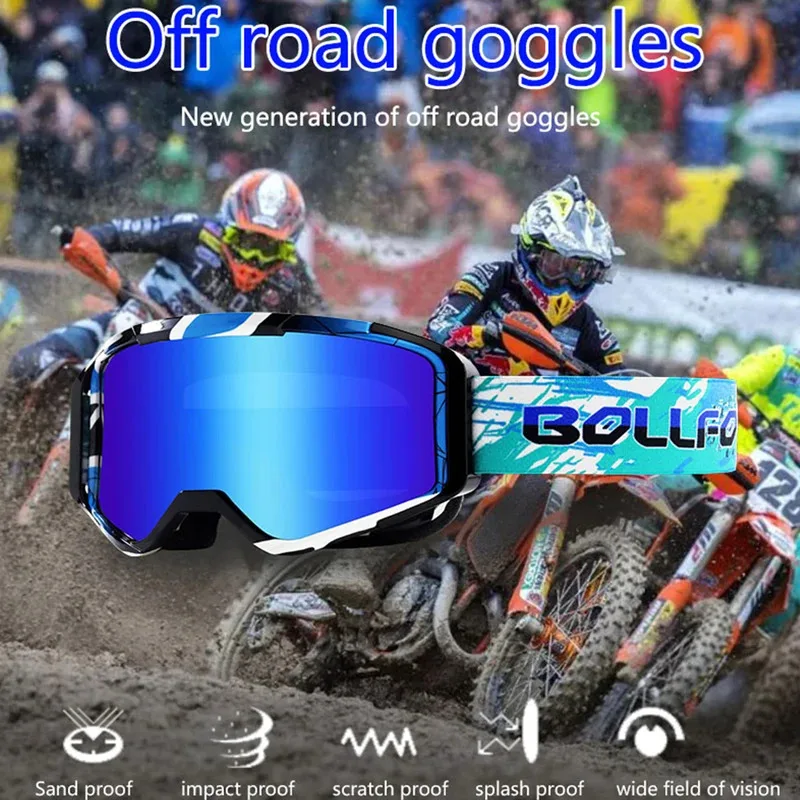 

Hot Sale! UV400 Anti-Fog Motorcycle Goggles - Racing Off-Road Glasses with Foam Padding, Fit Helmets for Dirt Bike Ski Snowboard
