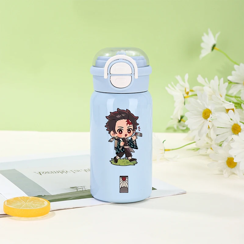 500ml Demon Slayer Thermos Cup 316 Stainless Steel Insulated Cup Girl Boy Anime Portable Straw Water Bottles Kid Travel Cup Gift view 4