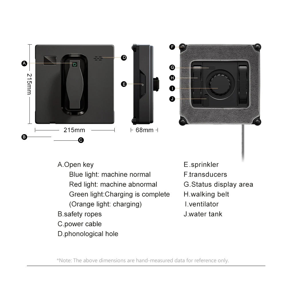 Robot Window Vacuum Cleaner, Dual Nozzle, Intelligent Memory, Vacuum Cleaner, Laser Sensor, Home