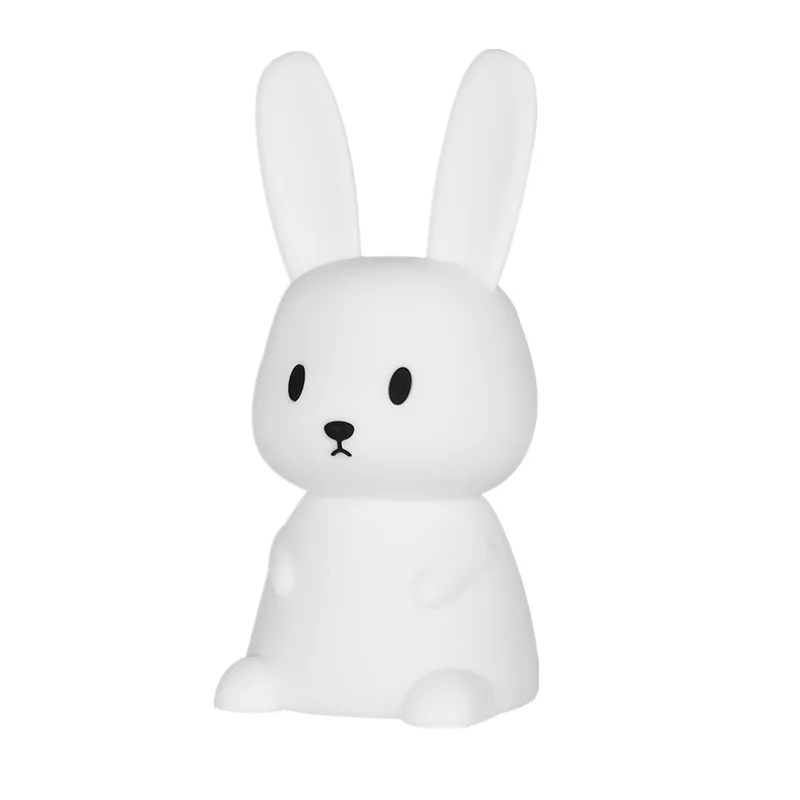 LED Touch-Sensitive Rabbit Night Light, Silicone Rabbit Light, Decoração do quarto, Lâmpada animal bonito, Decoração do quarto, Presente das crianças