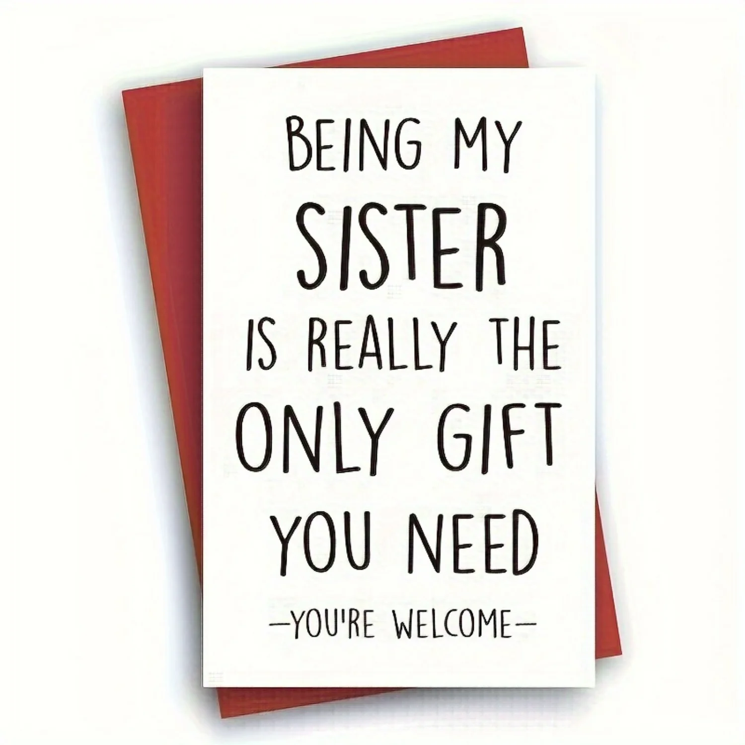 1pc Hilarious Sister Birthday Card - Delightfully Witty & Personalized Greeting with Envelope - Unusual Design, Perfect for Birt