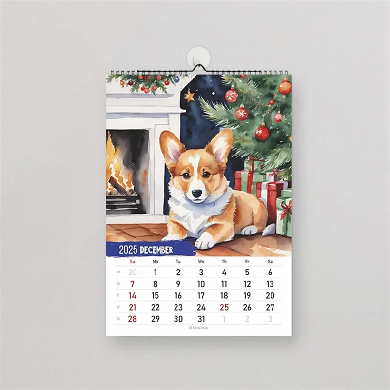 Puppy Wall Calendar 2025 Dog Calendar Wall Calendar Cute Corgi Annual Yearly Planner 12 Month Calendar Planner For Organizing