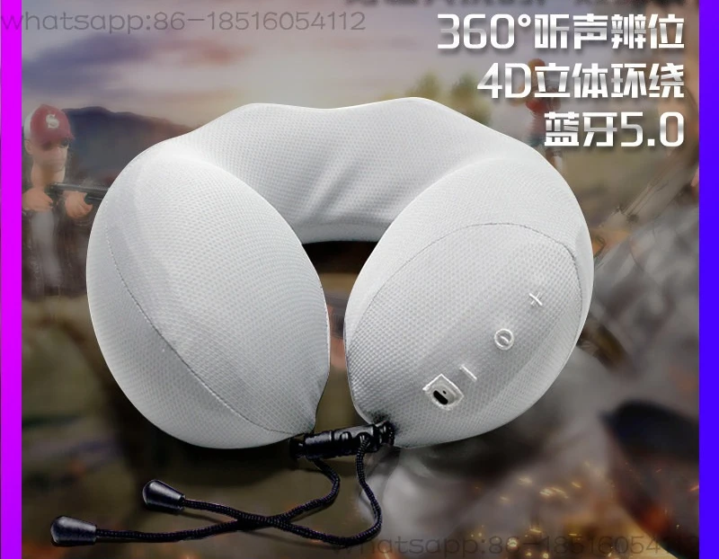 U-shaped Music Pillow 3D Shock Massage Slow Pressure Watching TV Travel Lunch Break Significant Other