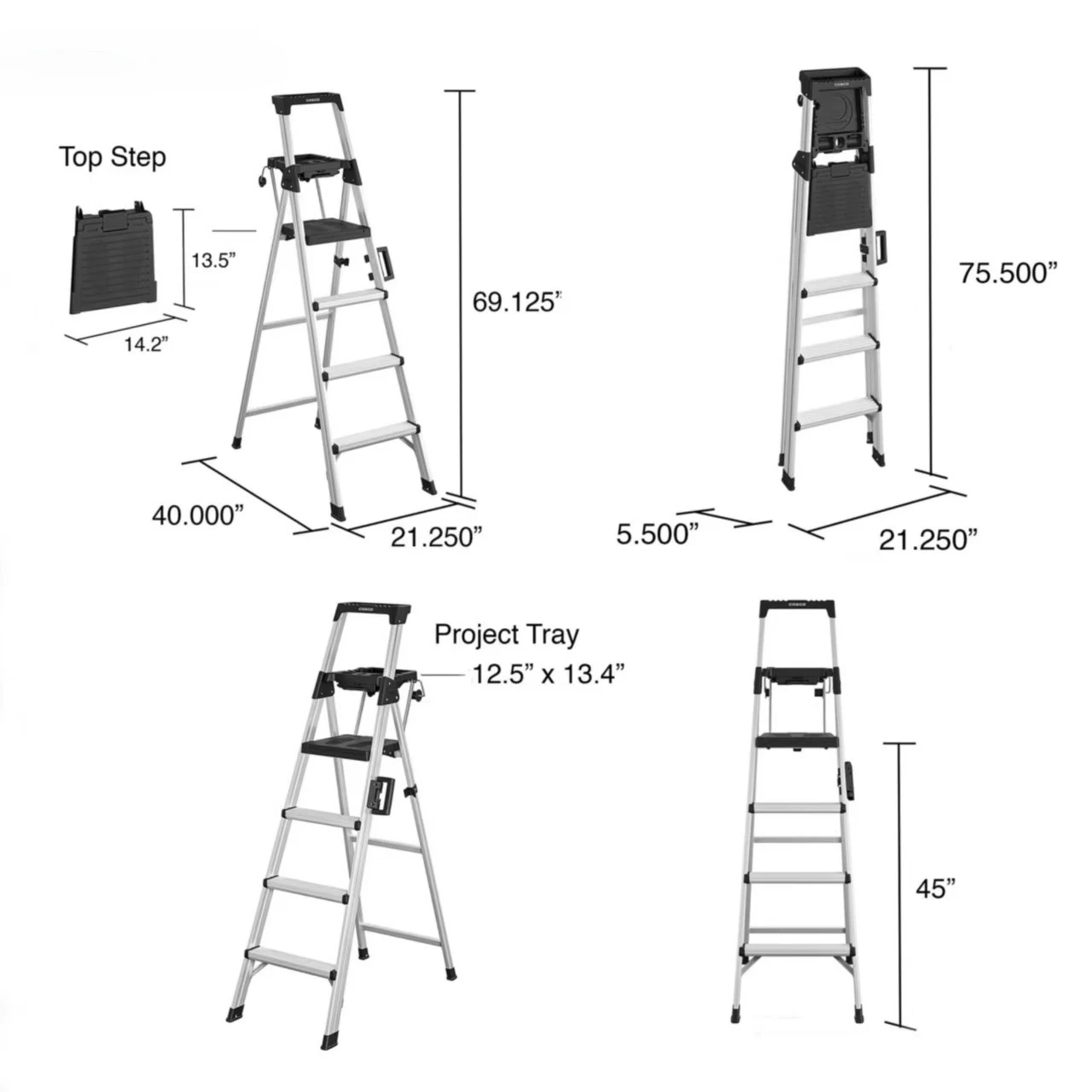 Folding Ladder Hidden Household Herringbone Aluminum Ladder Multifunctional Thickened Aluminum Alloy Ladder Unstacking Stairs