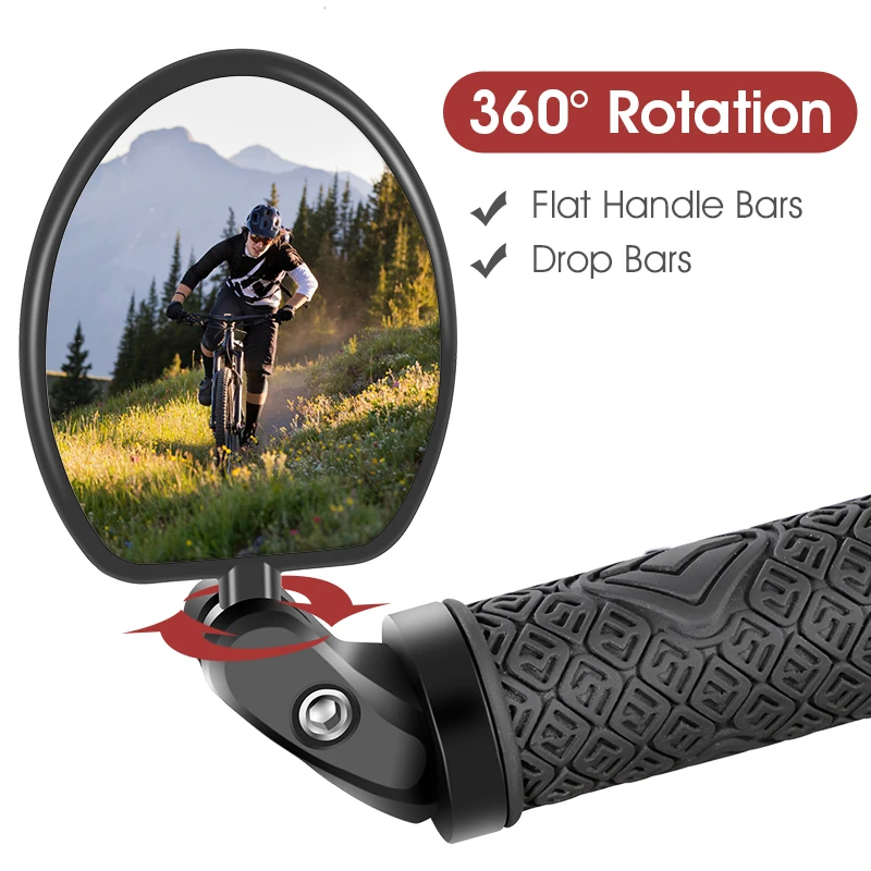 WEST BIKING 360 °   Drehbarer Verstellbarer Fahrrad-Rückspiegel MTB Rennrad Rückspiegel mit Reflektor Fahrradzubehör