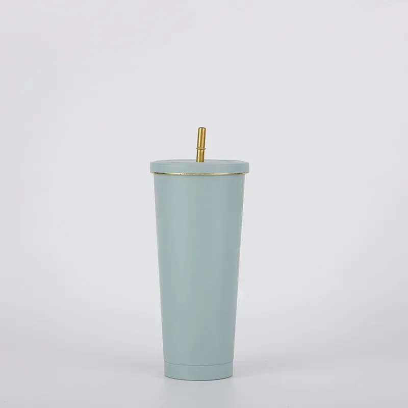 304 Stainless Steel Insulated Cup With High Aesthetic Value Desktop Straw Cup Student Couple Gift Cup