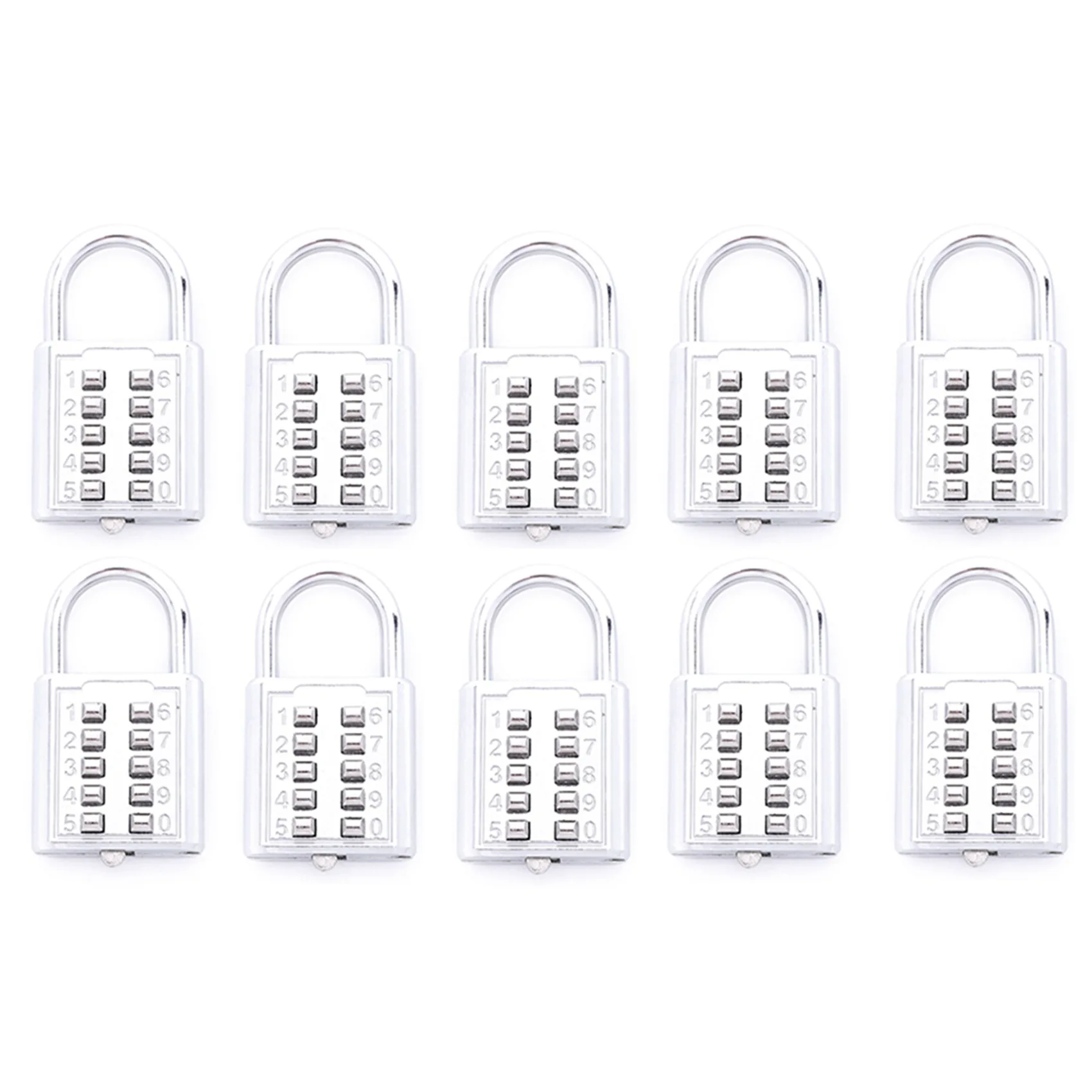N82R 10X Anti-Theft Button Combination Padlock Digit Push Password Lock Zinc Alloy Security Lock Suitcase Luggage Coded Lock