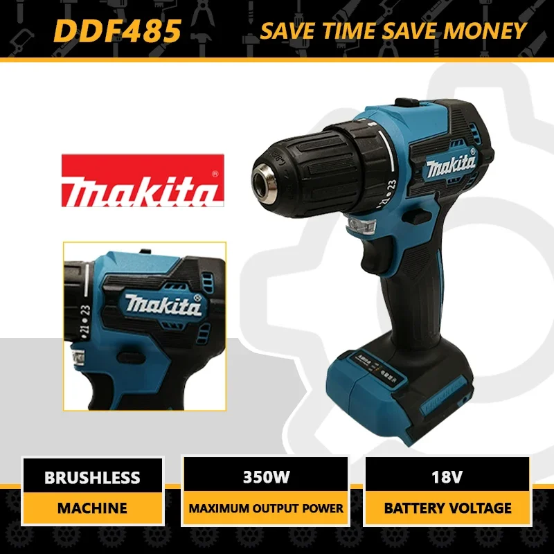 Makita DDF485 18V 1000Nm Brushless Rechargeable 10mmImpact Driver Electric Drill Electric Tool Impact Screwdriver Electric Drill