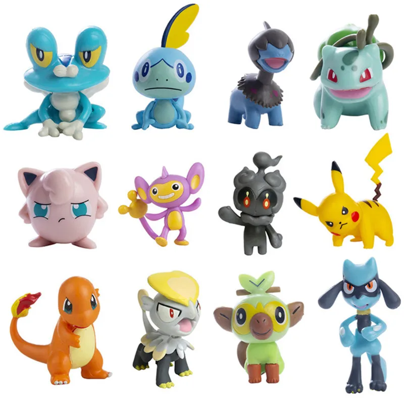 Pokemon Anime-Figur 3,5-5 cm Cartoon-Film Pikachu Charizard Lucario Sammlermodell Taschenmonster Actionfiguren Geschenke