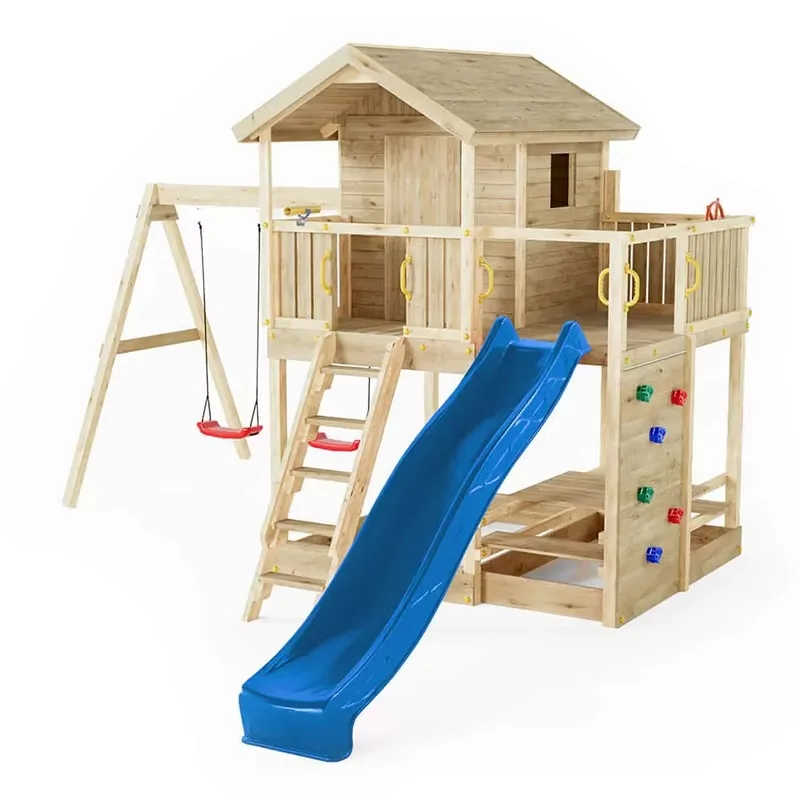 Factory Sales Outdoor Wood Play House Toddler Wooden Playhouses Plastic Playhouse Slide Kids Playground