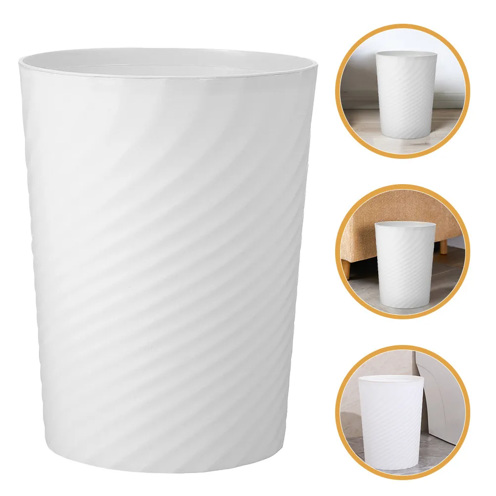 Multi-Function No Lid Trash Can Plastic Wastebasket Large Opening Household Garbage Bin Bathroom Office Kitchen Trash Container