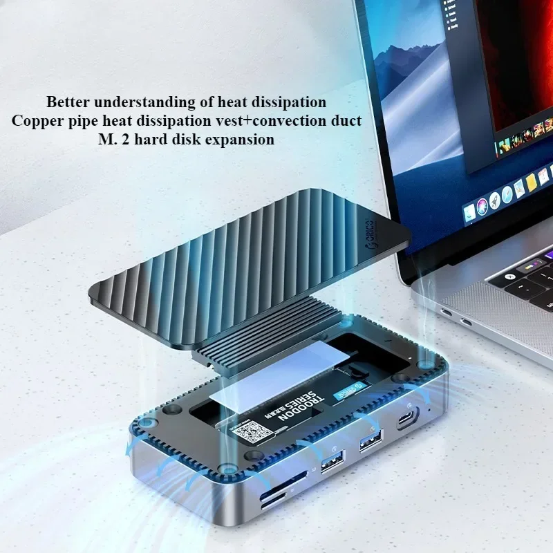 DPM2P9 with Cooling Fan M.2 Hard Drive Box Docking Station Desktop Docking Station Converter