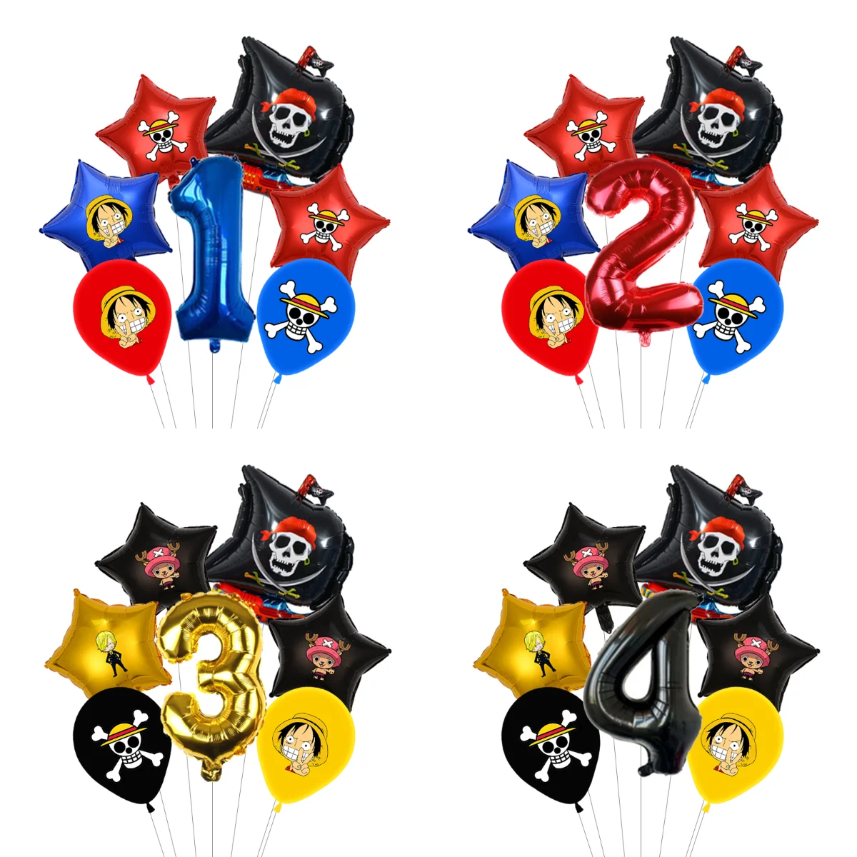 Anime One Piece Luftballons, Geburtstagsparty-Dekorationen für Kinder, Jungen, Partyzubehör, Geschenk