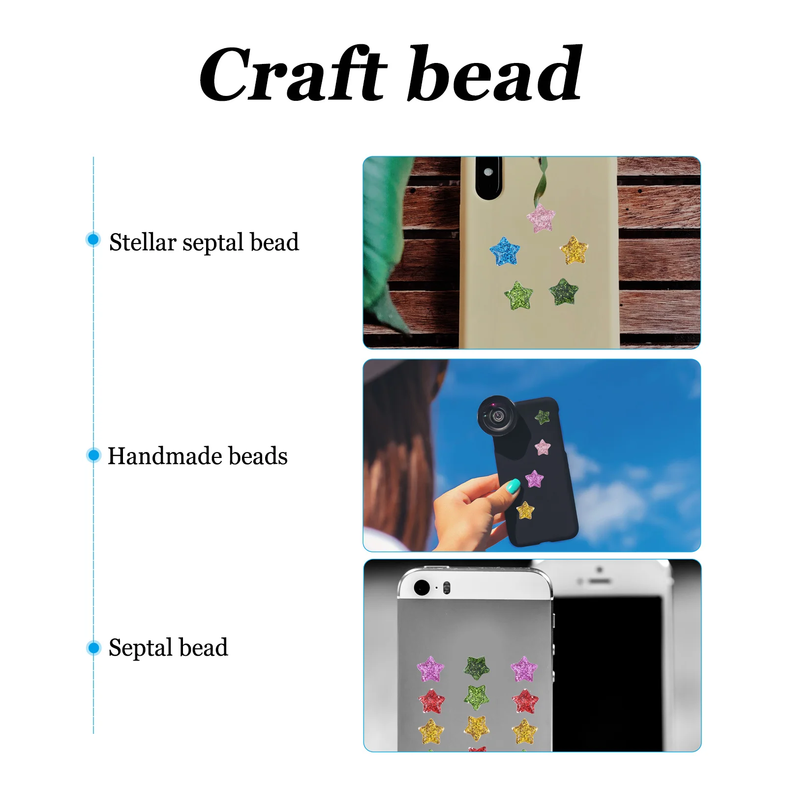 

60pcs Resin Stars Glitter Star Beads For Diy Crafts Five-Pointed Craft Beads Handmade Jewelry Decor Flat Back Cabochons