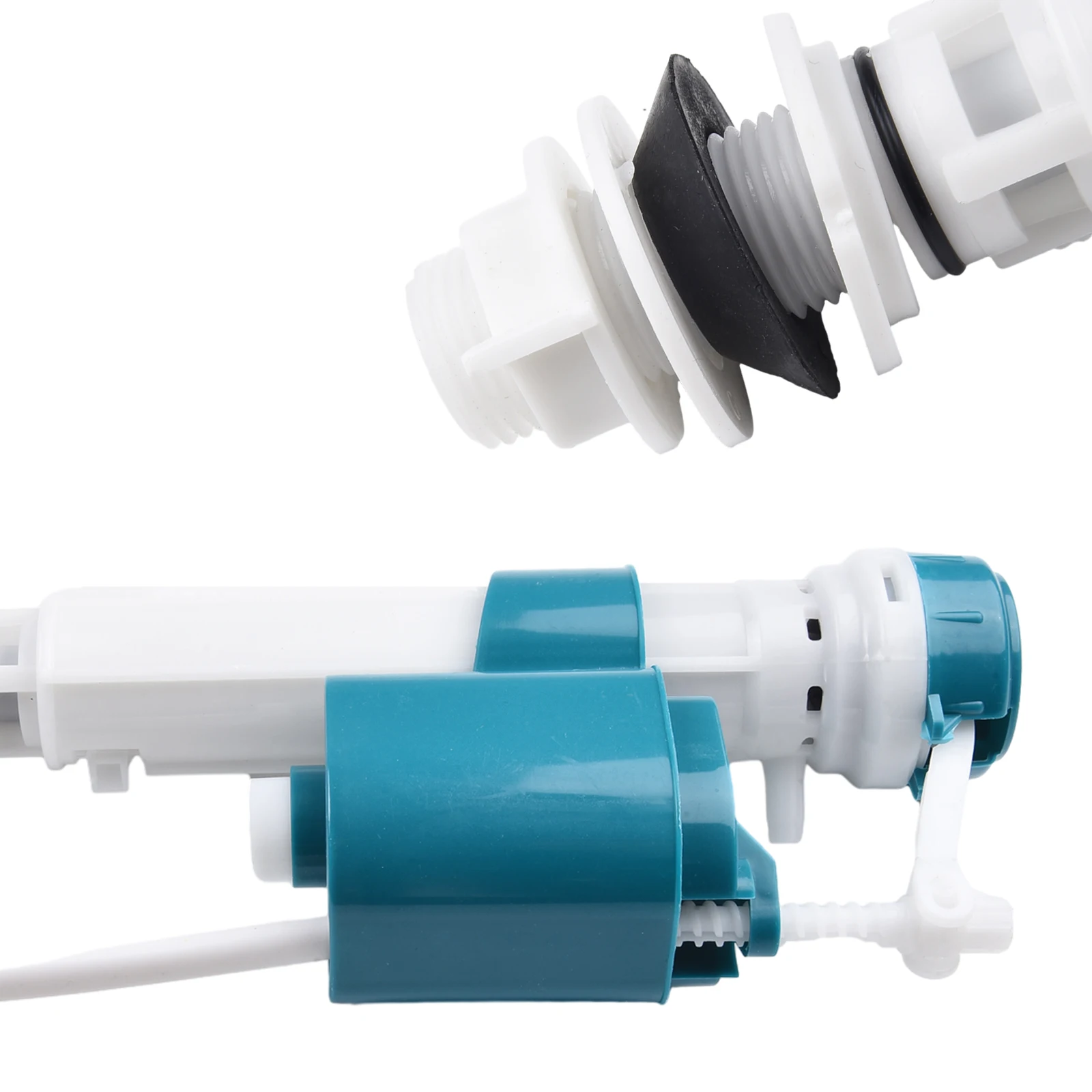 Toilet Cistern Fill Valve with Dual Flush Push Button ABS Construction Compatible with 20-35 cm Height Reservoirs