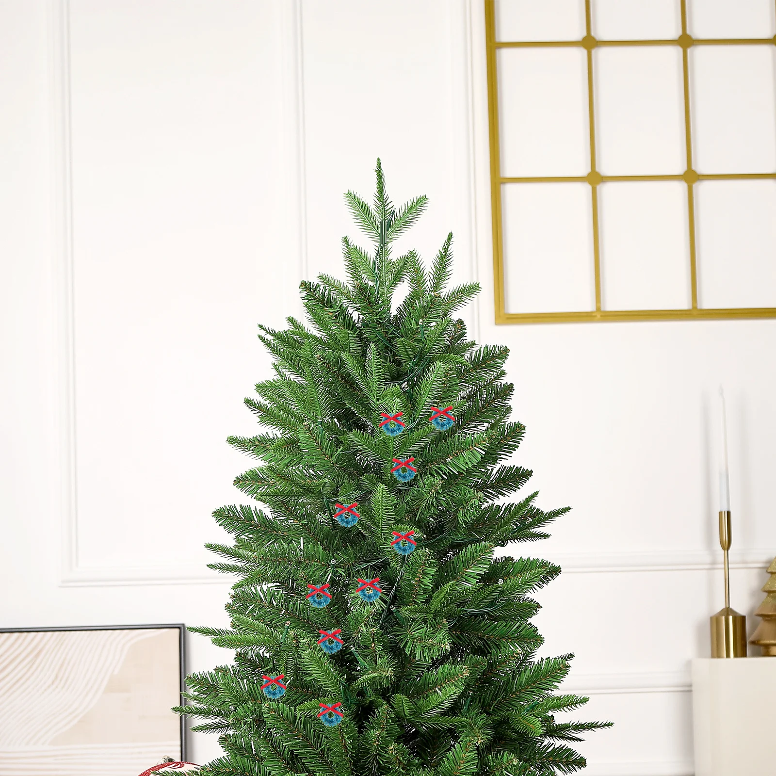 

30pcs Mini Christmas Garlands 3Cm With Bowknot Artificial Berries Pinecones Garland For Door Wall Stairs Mantel Decor Holiday