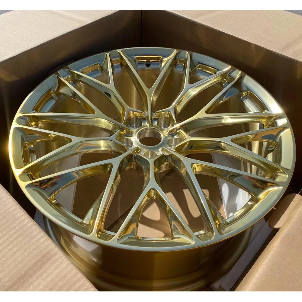 forged wheels 19 inch 5x120 custom rims wheels polished gold fit for Car refitted wheel hub