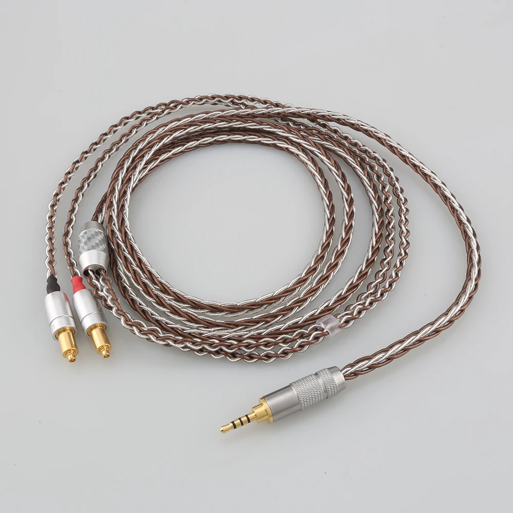 

New Audiocrast 3.5mm 2.5mm xlr 8 core 7N OCC silver plated Braided Earphone Cable For Shure SRH1540 SRH1840 SRH1440 Headphone