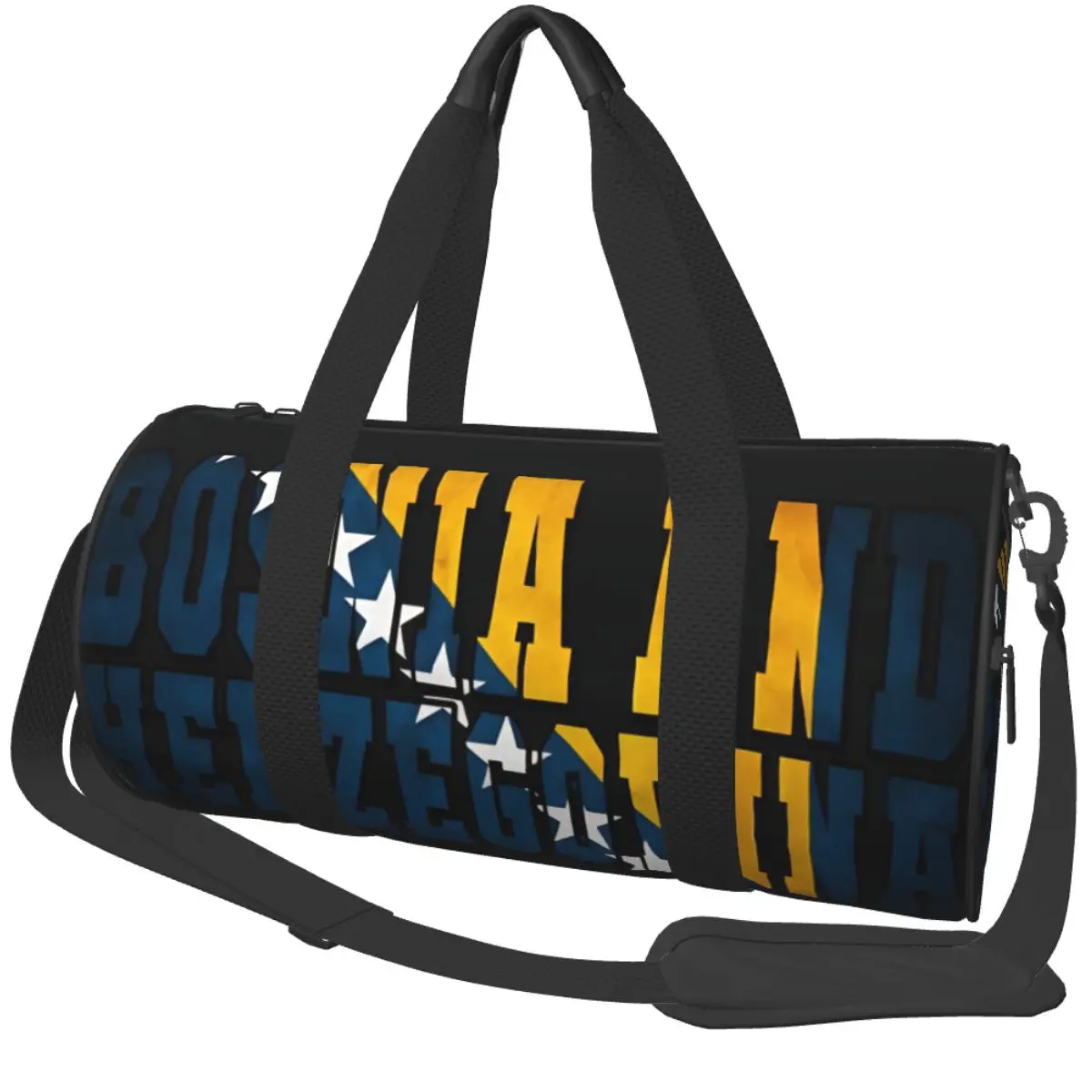 

Bosnia And Herzegovina Country Flag Typography Gym Bag Weekend Sports Bags Large Capacity Handbag Colorful Fitness Bag For Men