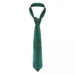 Customized Green Leopard Tie Men Formal Animal Skin Print Silk Business Neckties
