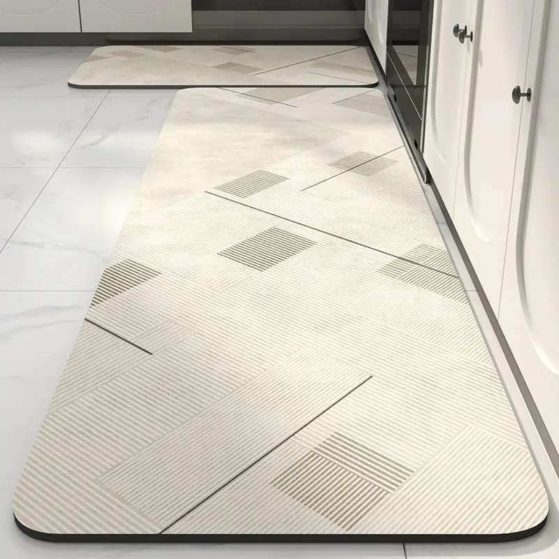 Kitchen Waterproof Floor Mat Water Absorption Oil Absorption Anti Slip Foot Pad Diatomaceous Earth Water Absorption Rugs