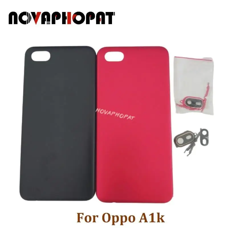 

Novaphopat For Oppo A1k Battery Cover Back Rear Door Housing Case Back Cover With Camera Glass Lens and Side Key Button