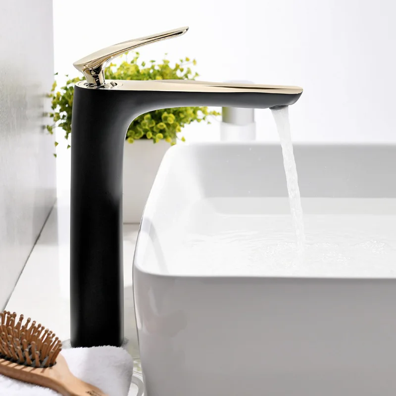 

European-style copper black single-hole washbasin faucet bathroom hot and cold washbasin basin faucet MT2039