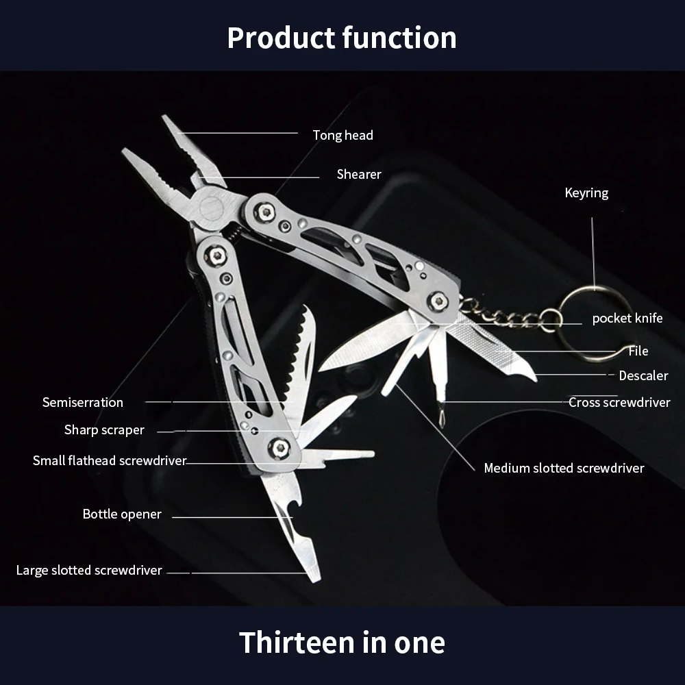 Outdoor Mini Multi-purpose Folding Tool Pliers Set Combination Pliers Repair Durable Carbon Steel Material