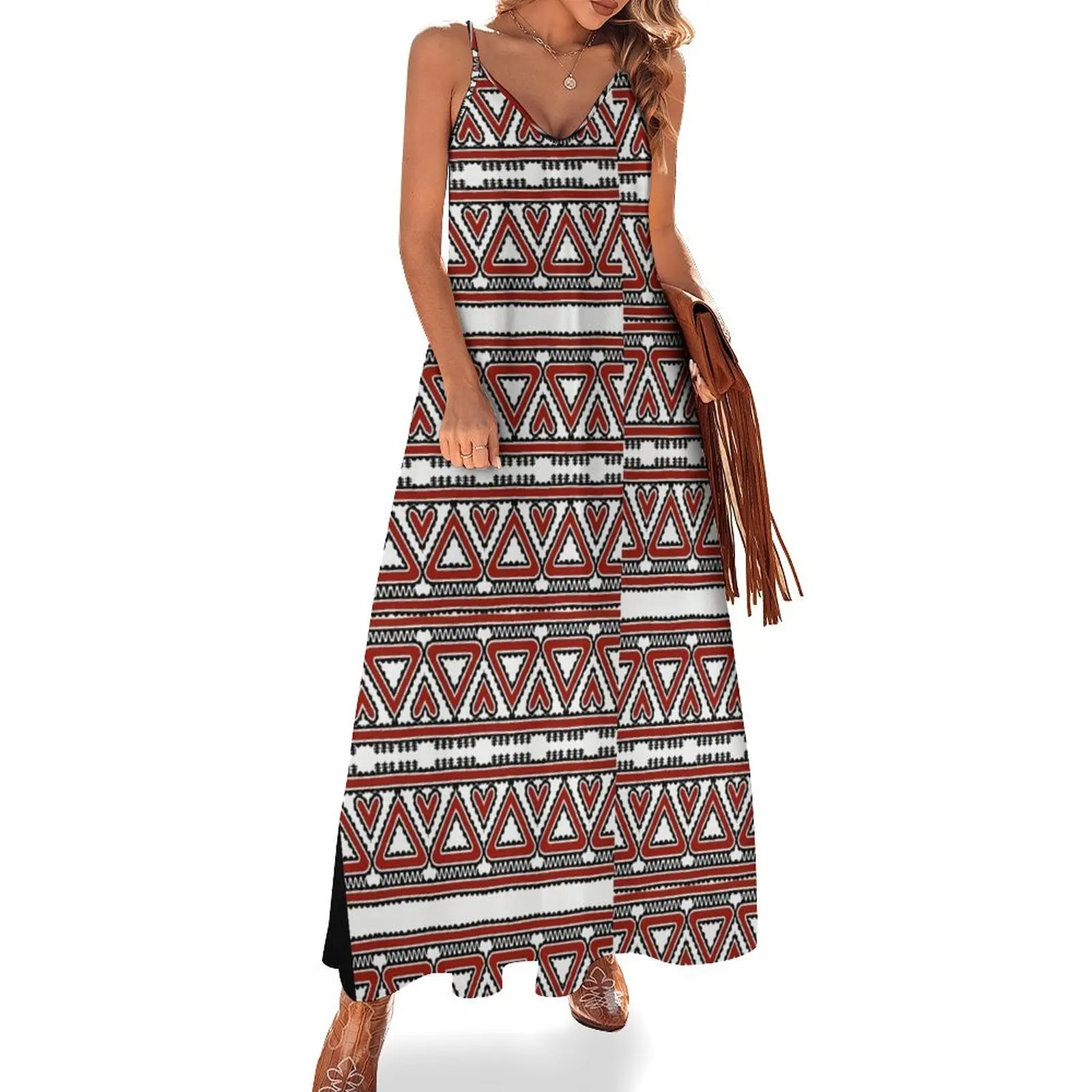 

ORO Heart Sleeveless Long Dress Woman clothing Clothing cute dress Dress