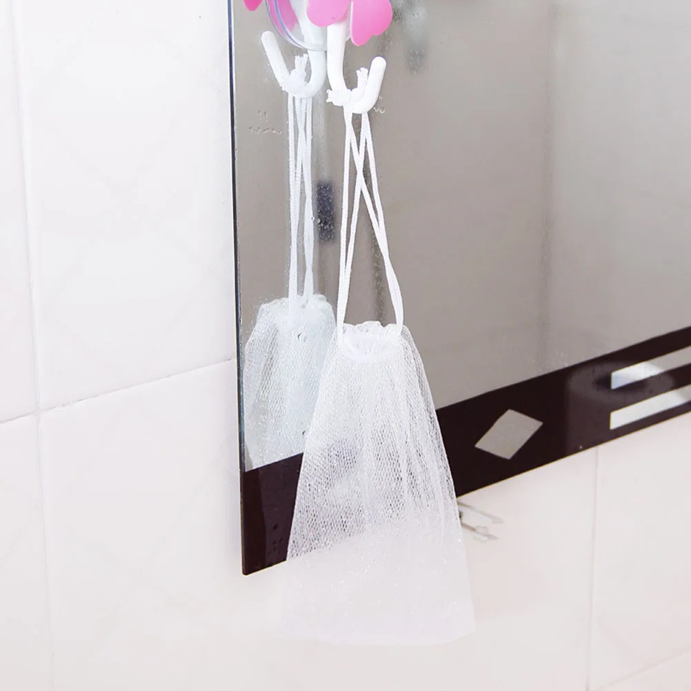 

20pcs Soap Foaming Net Nylon Shower Foaming Net Bath Cleansing Bubble Maker Durable Mesh With Rope For Hanging