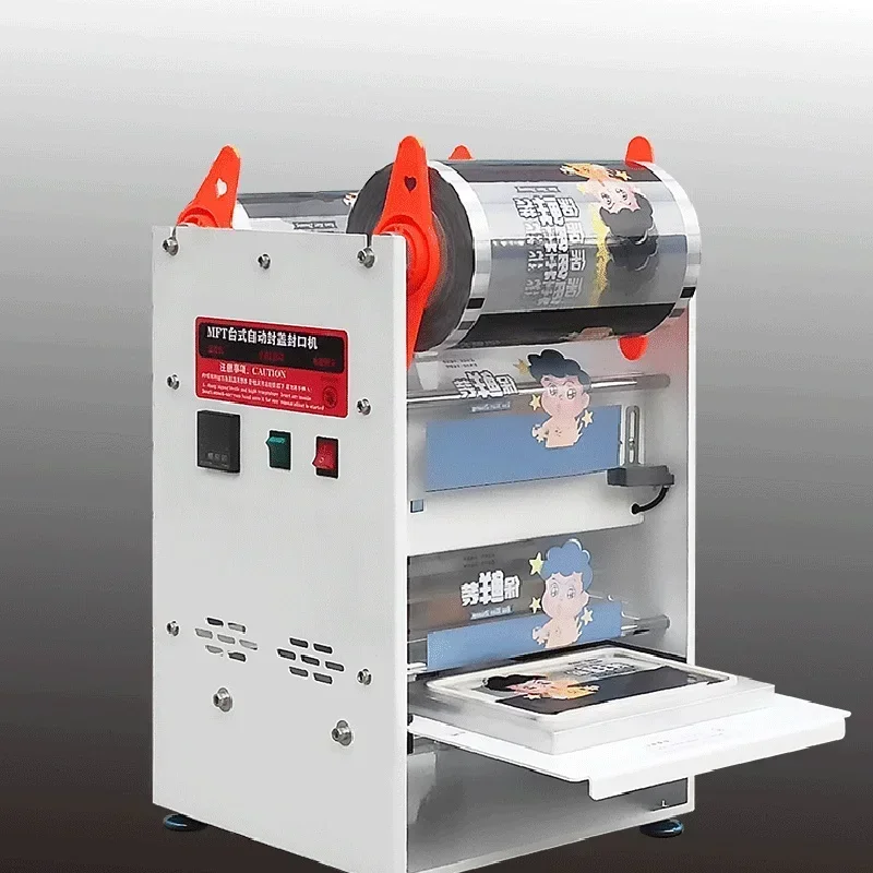 Desktop   Fast Food Box Sealing Machine Fresh Food Box Sealing Film Machine Cooked Duck Food Takeout Packing Hand Press Seali