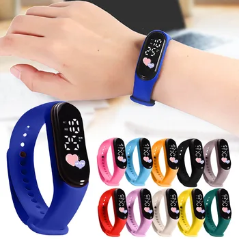 Kawaii Smart Watch dla dzieci moda na zewnątrz wodoodporne sportowe zegarki dziecięce chłopięce dziewczyny cyfrowe zegarki silikonowe montre enfant