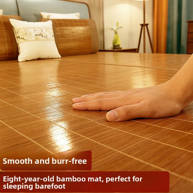 Natural Double-Sided Bamboo Cooling Mat .8m Straight Tube Mat Summer Winter Use for Students Dormitory Home Use Mat