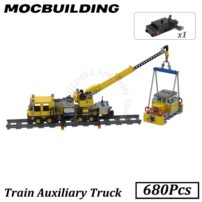 Train Auxiliary Truck Locomotive Train Accessories Model MOC Building Blocks Bricks Display Construction Toys Birthday Gifts