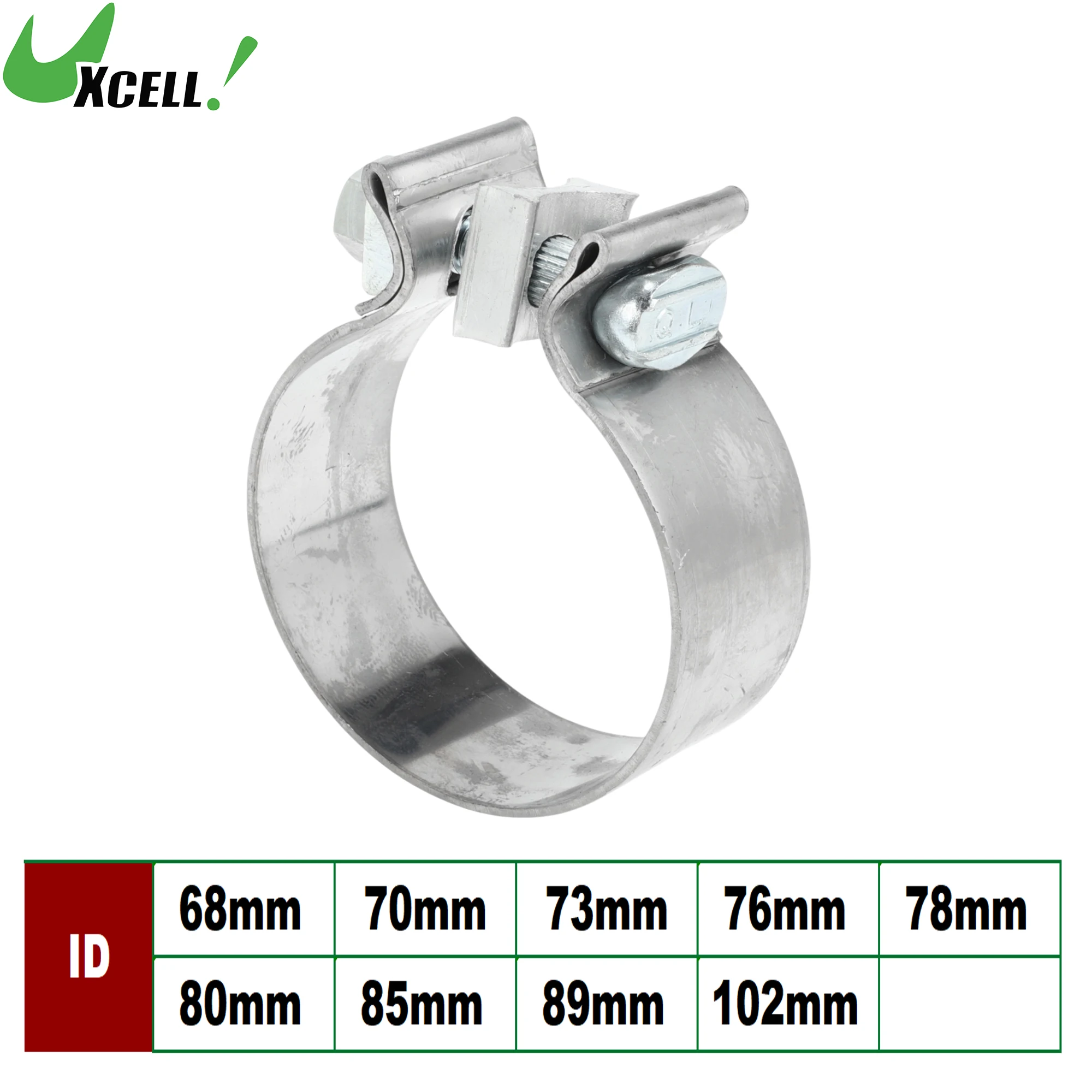 UXCELL 68/70/73/76/78/80/85/89/102mm ID Exhaust Pipe Clamp Exhaust Muffler Tube Joint for Car Stainless Steel 30mm Long