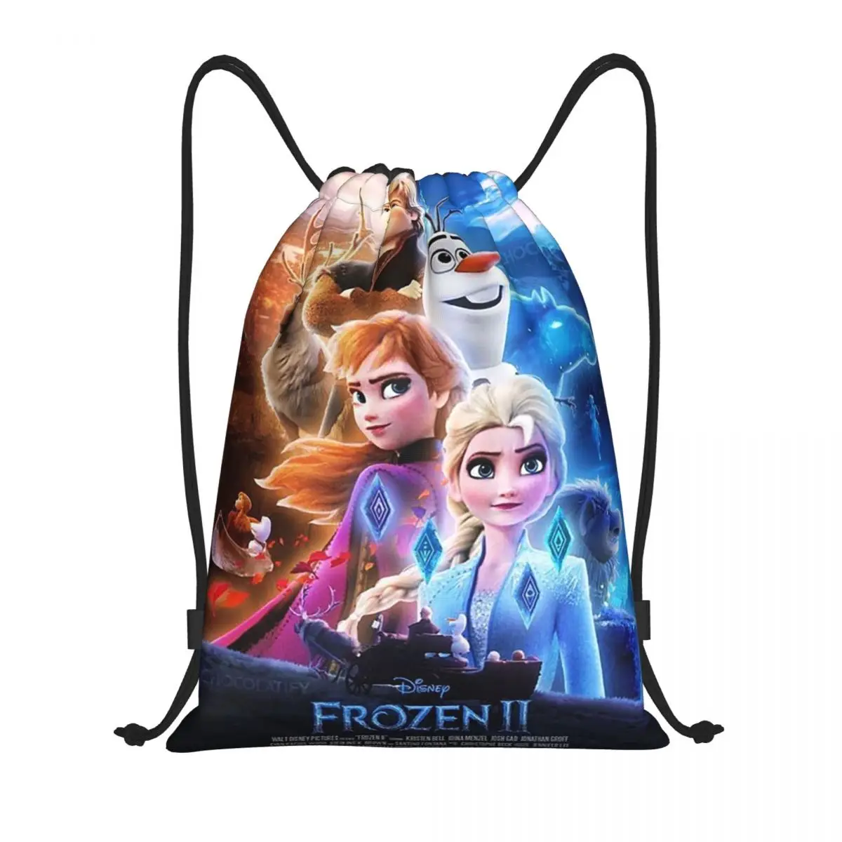 Custom Animated Movie Frozen Drawstring Backpack Bags Women Men Lightweight Cartoon Gym Sports Sackpack Sacks for Shopping