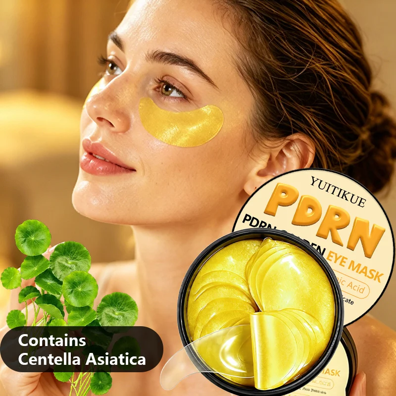 60Pcs YUITIKUE Centella PDRN Gold Eye Patches Moisturizing Revitalize Dull Eye Area Hydrate Skin Daily Under Eye Care Eye Mask