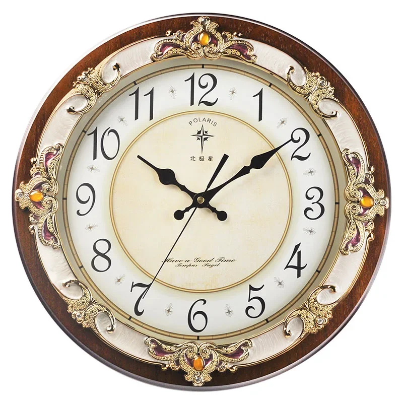 3d Large Wall Clock Vintage Living Room Wood Clocks European Style Silent Clock Creative Loft Relogio De Parede Home Decor SC352