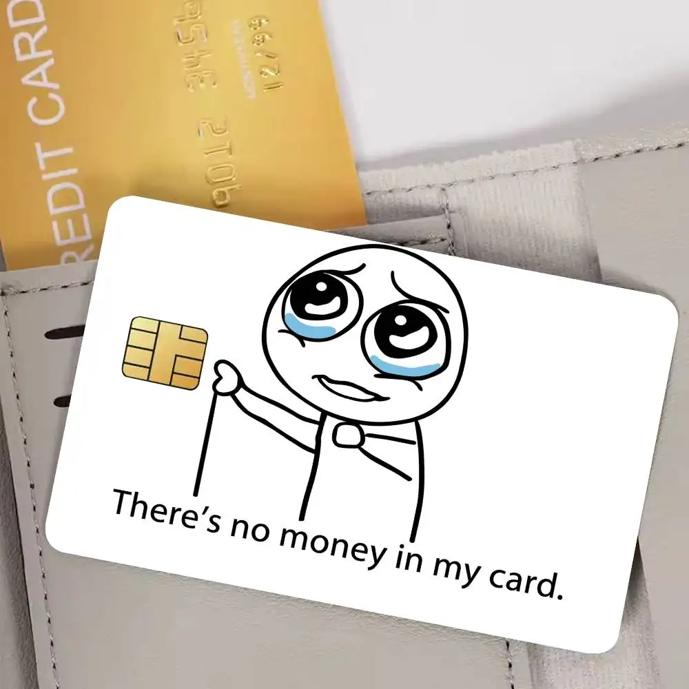 There S No Money In My Card Bank Credit Cards Bus Pass Stickers Cool Decoration Waterproof 4PCS Card