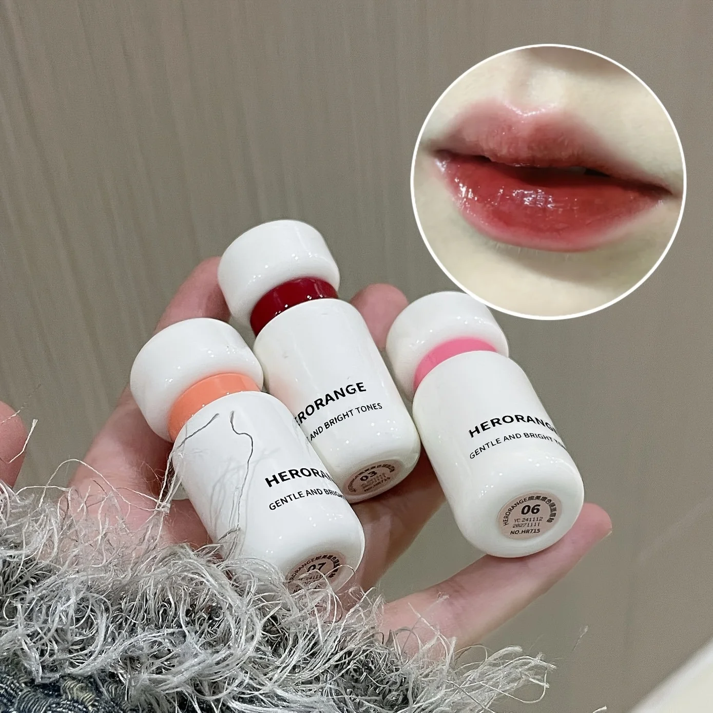 Herorange Glänzender Lipgloss Feuchtigkeitsspendend Wässrig für Volle Lippen Langanhaltend für Herbst und Winter