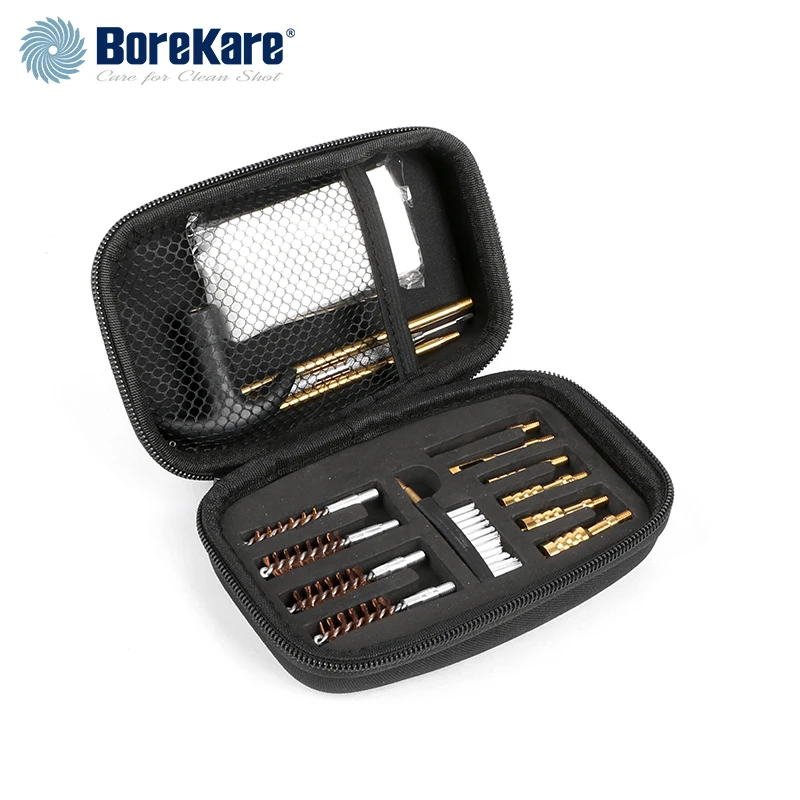 BoreKare Hot Selling Gun Cleaning Kits Tube Brush Nylon Stainless Steel Brushes Shotgun Kit in EVA Case of 17pcs Set Accessories