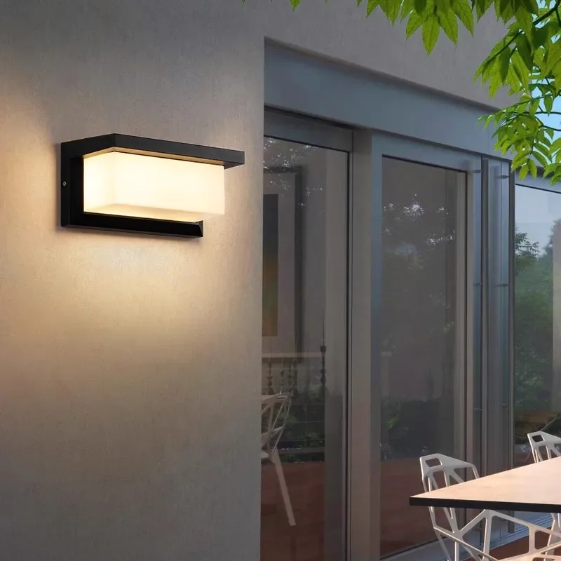 Luces de jardín para balcón al aire libre, luz de pared impermeable IP65, Sensor de movimiento, iluminación exterior, luces de porche, lámpara de pared para exteriores