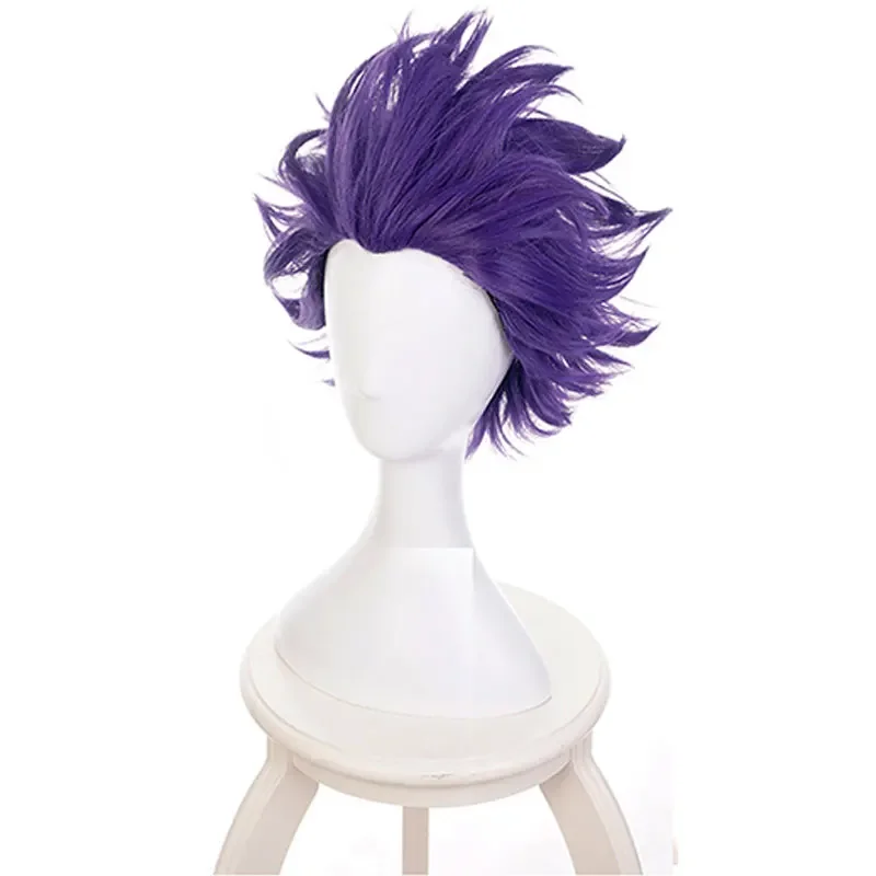 

My ForeAcademia-Perruque synthétique violette courte avec bonnet, costume cosplay, Boku no foreAcademia, Shinsou Hitoshi Kendso